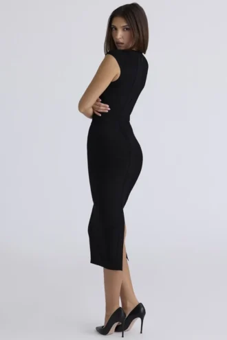 The Icon Black Bandage Midi Dress