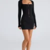 The Long Sleeve Balconette Black Corset Top