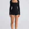 The Long Sleeve Black Corset Top