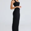 The Maxi Black Panelled Bodycon Skirt
