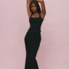 The Maxi Black Panelled Bodycon Skirt
