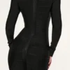 The Naomi Black Long Sleeve Bandage Midi Dress