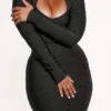 The Naomi Black Long Sleeve Bandage Mini Dress