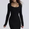 The OG Black Long Sleeve Bandage Mini Dress