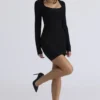 The OG Black Long Sleeve Bandage Mini Dress