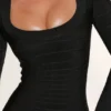 The OG Black Long Sleeve Bandage Mini Dress