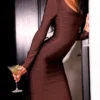 The OG Chocolat Long Sleeve Bandage Maxi Dress