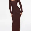 The OG Chocolat Long Sleeve Bandage Maxi Dress