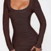 The OG Chocolat Long Sleeve Bandage Maxi Dress