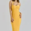 The Sculpt Orange Sherbet Midi Bandage Dress