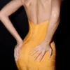 The Sculpt Orange Sherbet Midi Bandage Dress