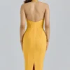 The Sculpt Orange Sherbet Midi Bandage Dress