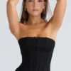 The Strapless Black Stretch Corset Top