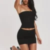 The Strapless Black Stretch Corset Top