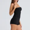 The Strapless Black Stretch Corset Top