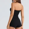 The Strapless Black Stretch Corset Top