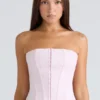 The Strapless Pink Stretch Corset Top