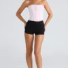 The Strapless Pink Stretch Corset Top