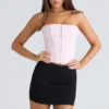 The Strapless Pink Stretch Corset Top