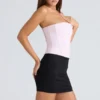 The Strapless Pink Stretch Corset Top