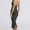 The Supermodel Emerald Halter Neck Bandage Midi Dress
