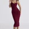 The Supermodel Ruby Halter Neck Bandage Midi Dress