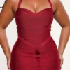 The Supermodel Ruby Halter Neck Bandage Midi Dress
