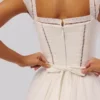 Thea White Voile + Broderie Anglais Maxi Dress