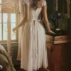 Thea White Voile + Broderie Anglais Maxi Dress