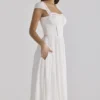 Thea White Voile + Broderie Anglais Maxi Dress