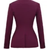 Theodora Wine Deep V Blazer