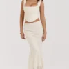 Therese Vintage Cream Lace Maxi Skirt