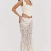 Therese Vintage Cream Lace Maxi Skirt