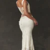 Therese Vintage Cream Lace Maxi Skirt