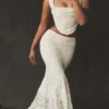 Therese Vintage Cream Lace Maxi Skirt