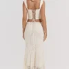 Therese Vintage Cream Lace Maxi Skirt
