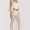 Therese Vintage Cream Lace Maxi Skirt