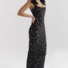 Tiff Black Velvet Lace Maxi Dress