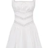 Tiffani White Lace Trim Mini Dress