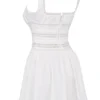 Tiffani White Lace Trim Mini Dress