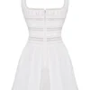 Tiffani White Lace Trim Mini Dress