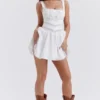 Tiffani White Lace Trim Mini Dress