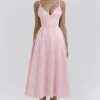 Tiffany Parisian Pink Satin A-Line Midi Dress