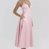 Tiffany Parisian Pink Satin A-Line Midi Dress