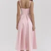 Tiffany Parisian Pink Satin A-Line Midi Dress