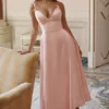 Tiffany Parisian Pink Satin A-Line Midi Dress