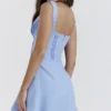 Tilly Blue Pin Tuck Mini Dress