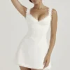 Tilly White Pin Tuck Mini Dress