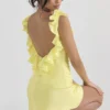 Tink Buttercup Satin Ruffle Mini Dress
