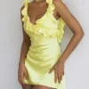Tink Buttercup Satin Ruffle Mini Dress